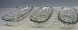 Set of 3 Glass Banana Split Dishes / Serving Dishes
