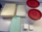 2 Round Plastic Containers With Lids, 2 Plastic Containers With Lids, Tupperware Plastic Container,
