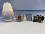 Aztec Ceramic Vase, Cracked Glass Candle Holder, Jewelry Box, Etc