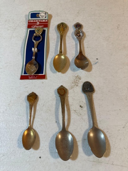 6 Souvenir Collectors Spoons
