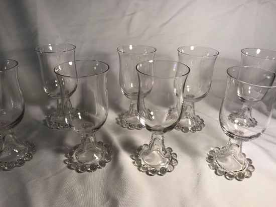 8 Pc Vintage Imperial Candlewick Goblet Collection