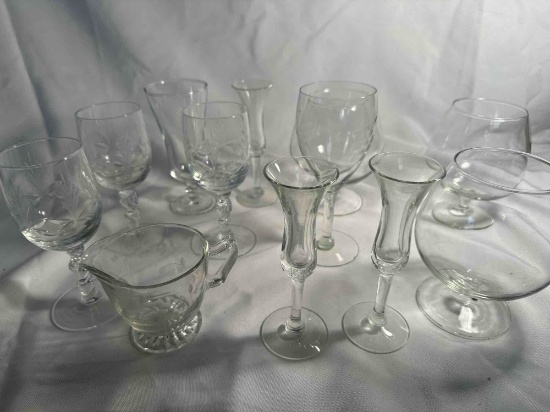 Wine /Stem Glasses Lot , 1 Glass Creamer