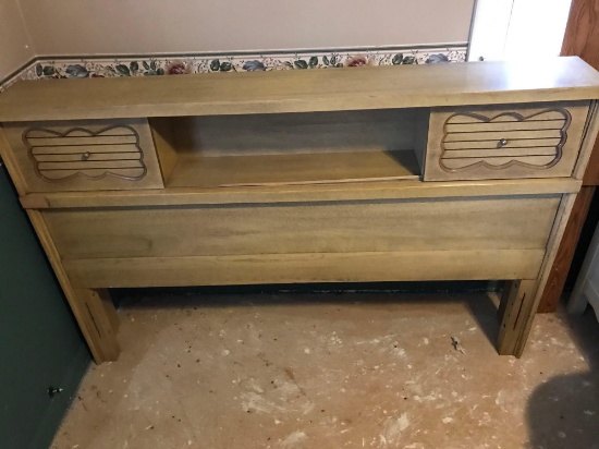 Mid Century Blonde Wooden Headboard