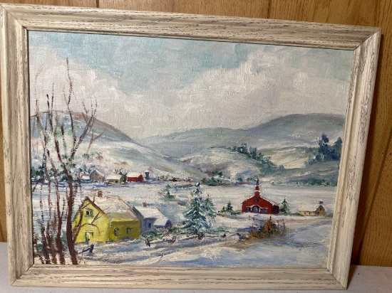 Hand Painted Picture on Canvas In Frame