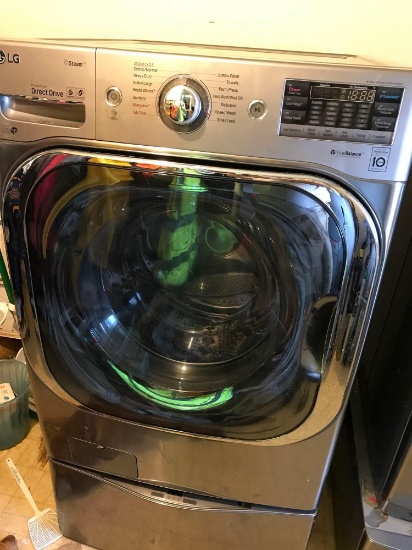LG Direct Drive True Balance Washer Stainless Steel With LG with LG Sidekick Pedestal Washer
