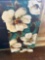 Ivory and Teal Magnolias Canvas Art Wall Hanging