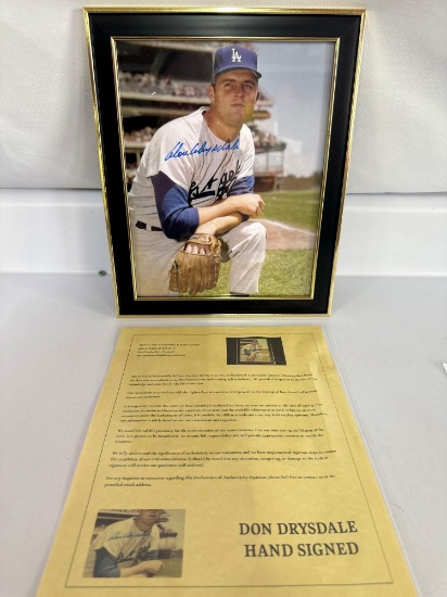 Don Drysdale Signed Framed Photo Dodgers