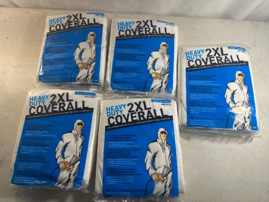 5 New In Package Heavy Duty 2XL Coverall