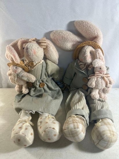 2 Bunny Sit Up Stuffed Animals
