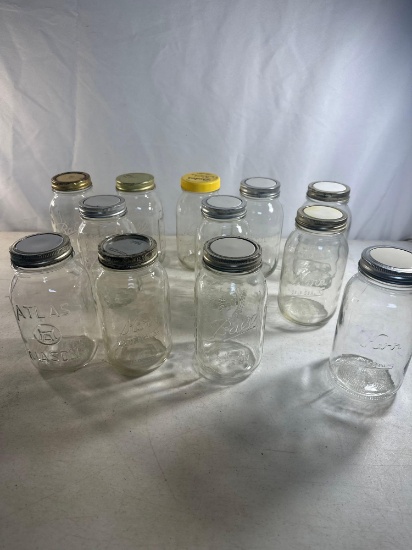 12 Small Mouth Quart Jars