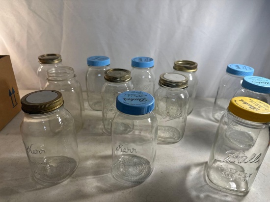 12 Small Mouth Quart Mason Jars