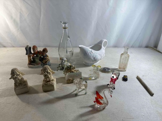 Miscellaneous Lot , Figurines, Oil Bottle, Etc