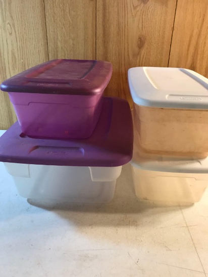 4 Sterilite Plastic Containers