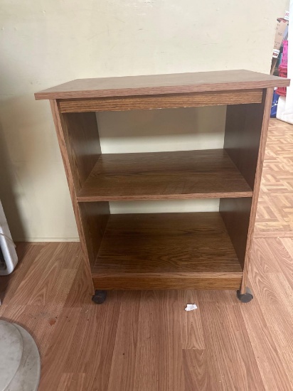 Wooden 3 Shelf Microwave Kitchen Cart On Wheels