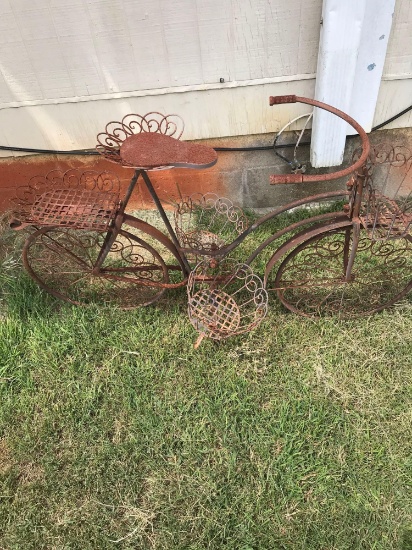Yard Art Bicycle with Baskets