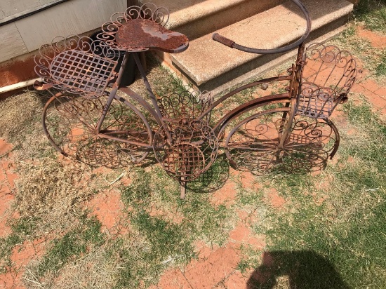 Yard Art Bicycle with Baskets