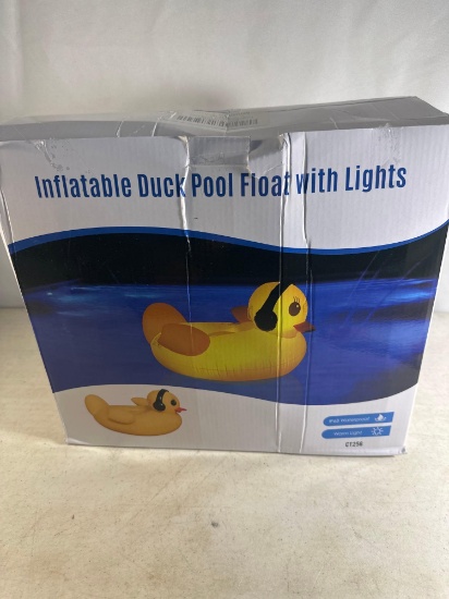 Inflatable Duck Pool Float With Lights Open Box
