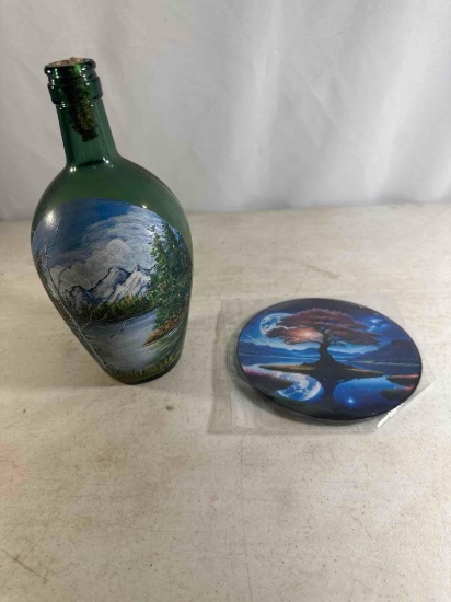 New Hanging Sun Catcher/ Hand Painted Bottle