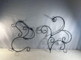 2 Black Metal Candle Holder Wall Hangings