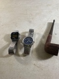 Vintage Pipe,Timex Indiglo Digital Watch, Timex Indiglo Watch