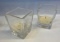 2 Small Square Glass Candle Holders