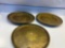 2 Aluminum Decorative Wall Hanging Plates/ 1 Gold Color Plate or Platter