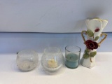 Rose Vase, Glass Candy Holders