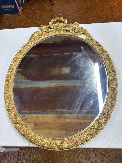 Large Oval Framed Wall Hanging Mirror
