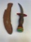 Vintage Wooden Handle Knife With Sheath