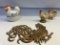 Rooster 2 Pc Dish / 2 Rooster Figurines / Rooster Wall Decor