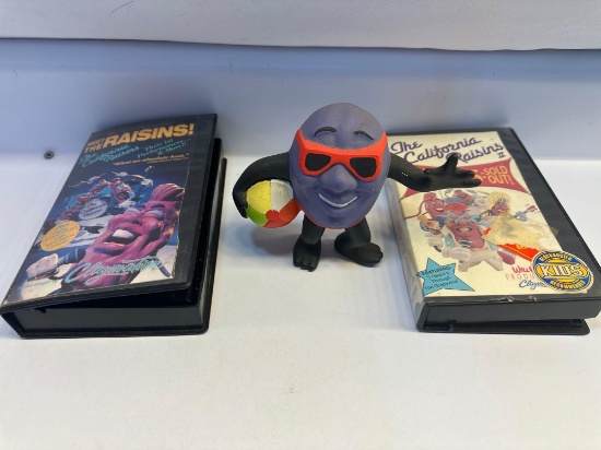 2 The California Raisins VHS Movies / 1 California Raisin Figurine