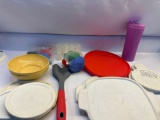 Tupperware Bowls , Lids, Tumbler, Corning Ware Lids, Etc