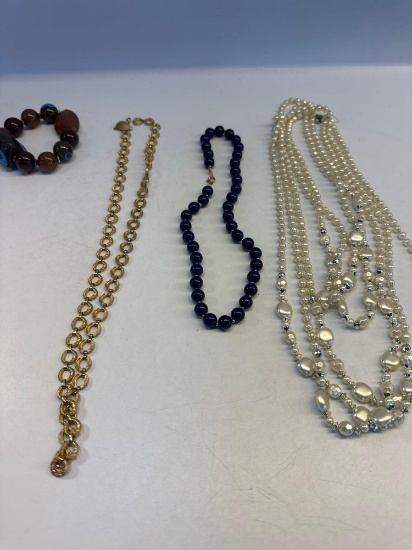 Bracelet/ 3 Costume Jewelry Necklace