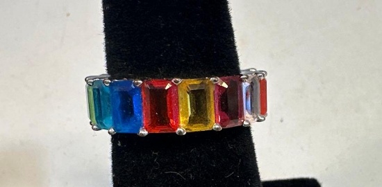 Multi- Colored Stone Ring Size 6