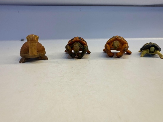 4 Turtle Figurines
