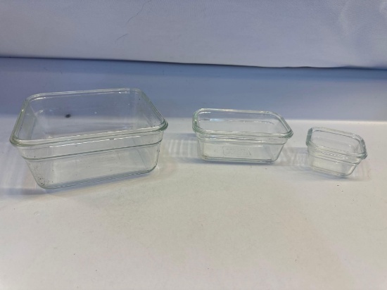 3 Pc Glasslock Oven Safe Glass Casserole Dishes