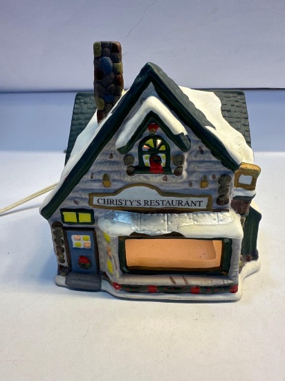 Vintage Christmas Village Christys Restaurant Porcelain Light House