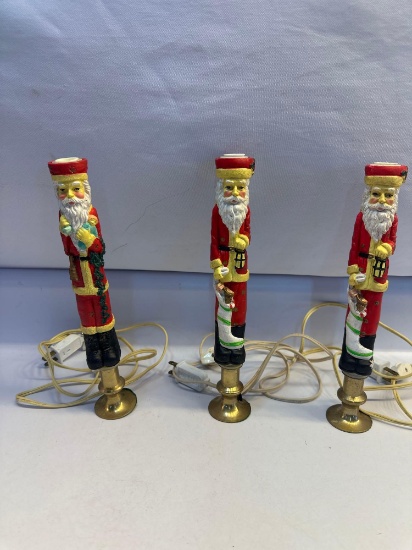 Vintage Santa Candlestick Style Light With Switch