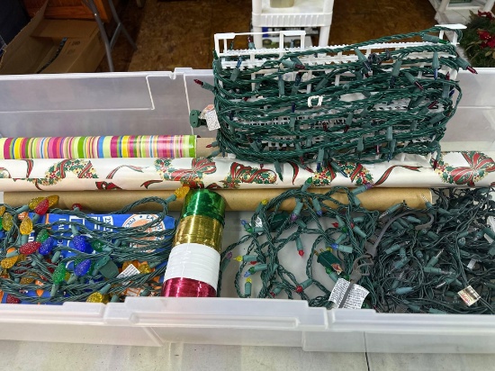 Rubbermaid Christmas Storage Tote, Christmas Lights, Wrapping Paper, Etc