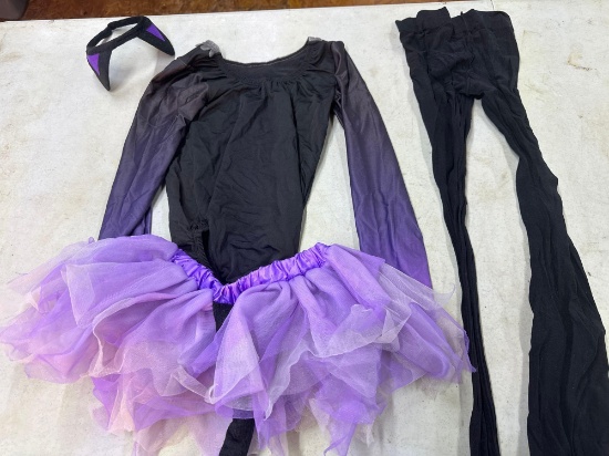 New Girls Purple/ Black Cat Halloween Costume