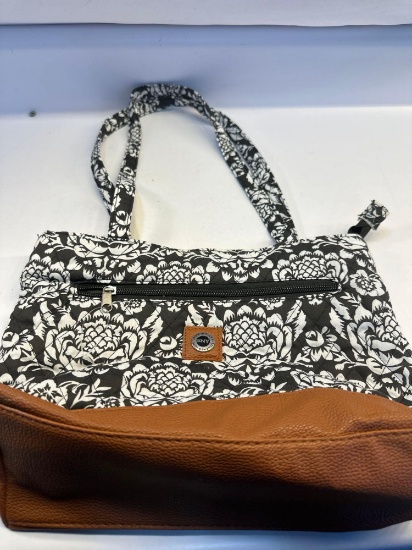 New SNY Black/ White Flower Purse