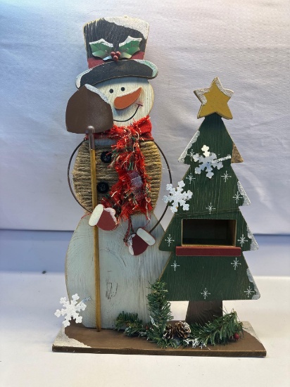 Wooden Christmas Snow Country Scene Stand Up Prop