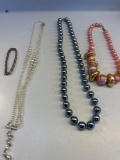 3 Costume Jewelry Beaded Necklaces / 1 Bracelet
