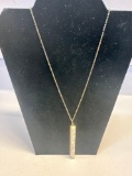 Costume Jewelry Gold Necklace With White / Gold Charm