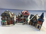 18 Pc Christmas Light Up Porcelain Village Set Light Up