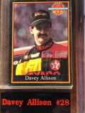 NASCAR Davey Allison # 28 Card On Wooden Plaque