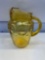 Vintage Yellow Gold Glass Water Pitcher