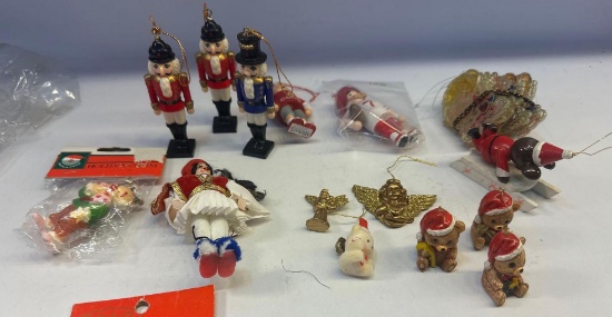 Christmas Ornament Lot- Bears, Bells , Angel , Etc