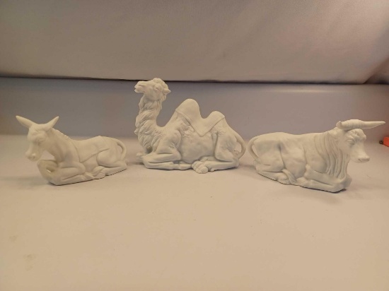 Vintage Homco White Nativity - Donkey, Camel, Cow