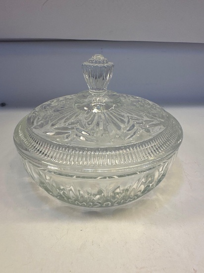 Vintage Avon Glass Candy Dish With Glass Lid